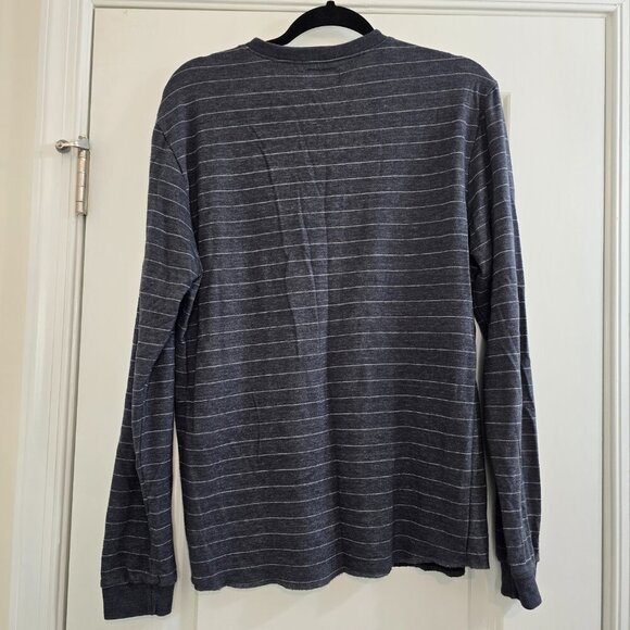 Marine Layer Double Knit Henley - Midnight Navy Stripe - Picture 3 of 9